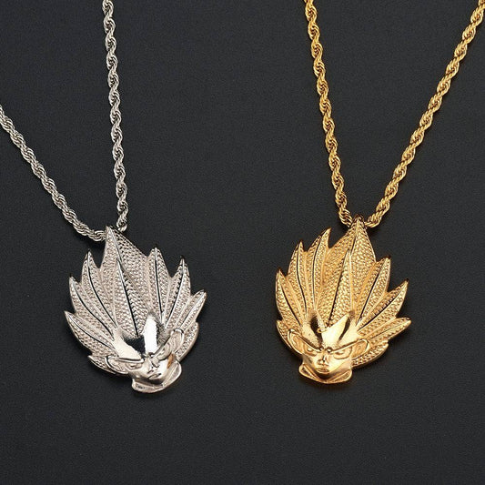 Creative Dragon Ball Super Sayan pendant Japanese and Korean anime peripherals hipster men and women personality titanium steel necklace jewelry - wakalives