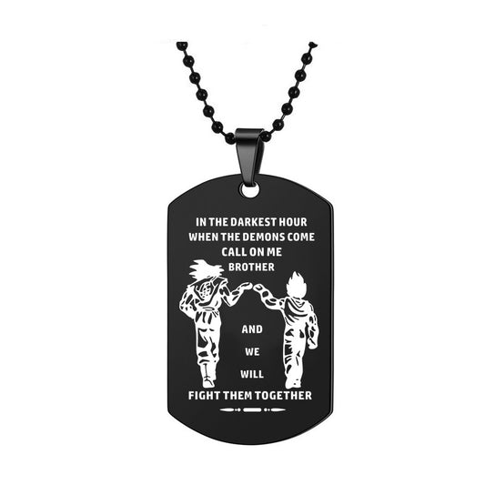 [wakalives] Dragon Ball "Call on Me Brother" Stainless Steel Necklace - wakalives